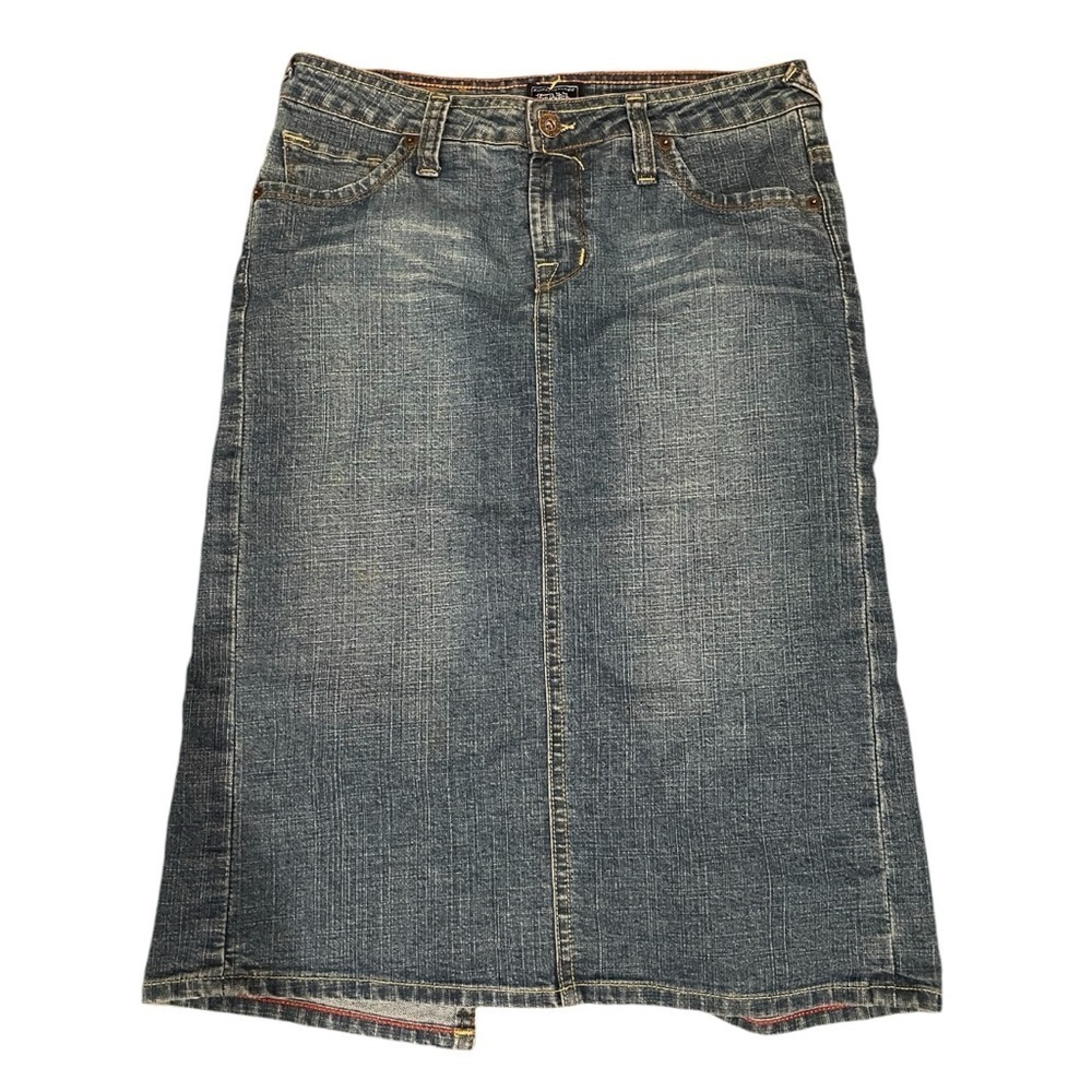VonDutch Denim Pencil Skirt with Back Slit | Size S